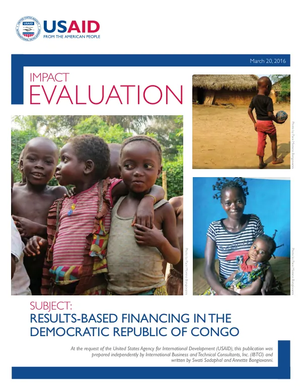 Impact evaluation : results-based financing in the Democratic Republic of Congo