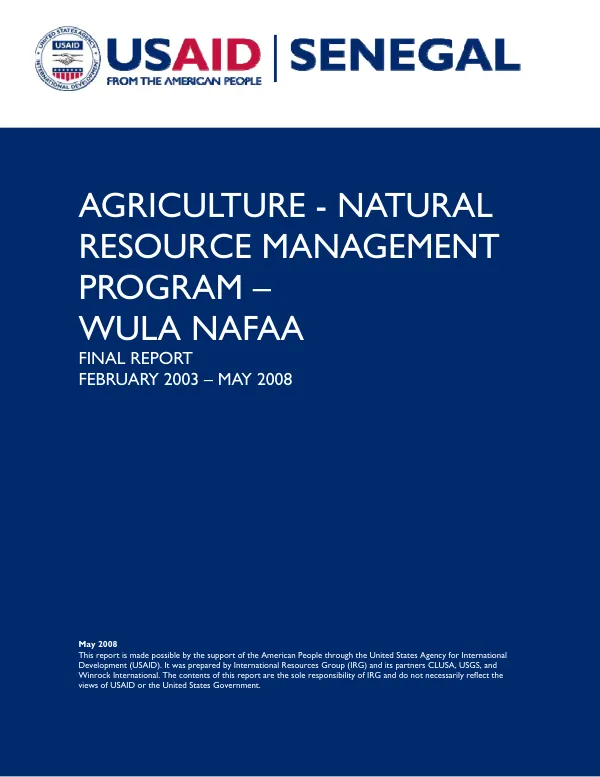 Agriculture-natural resource management program-Wula Nafaa : final report
