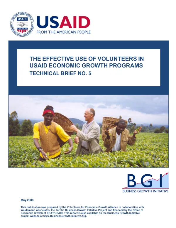 The effective use of volunteers in USAID economic growth programs