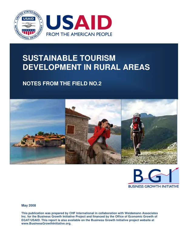 Sustainable tourism development in rural areas
