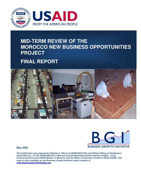 Mid-term review of the Morocco new business opportunities project : final report