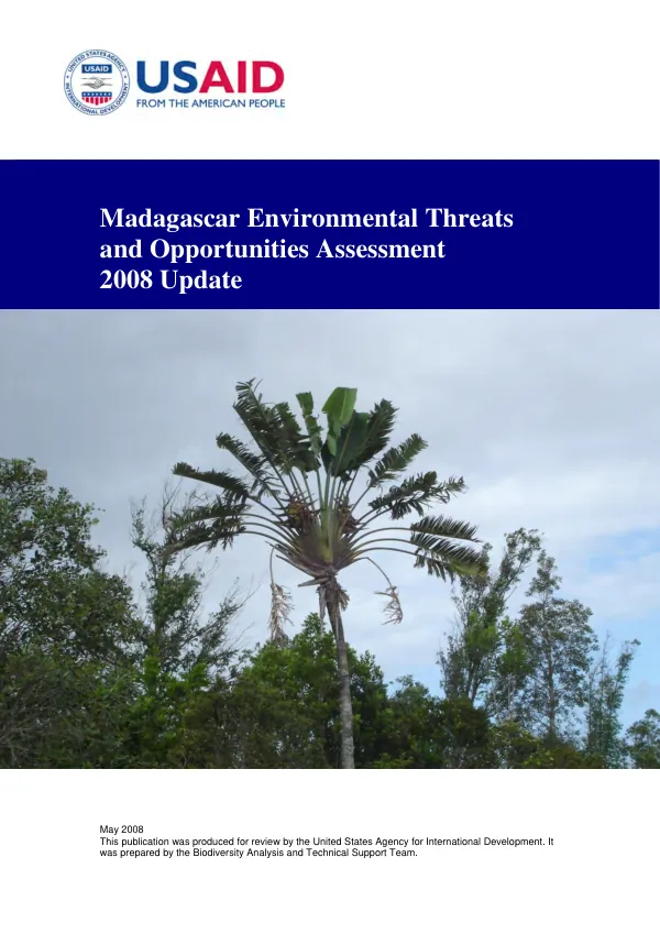 Madagascar environmental threats and opportunities assessment : 2008 update