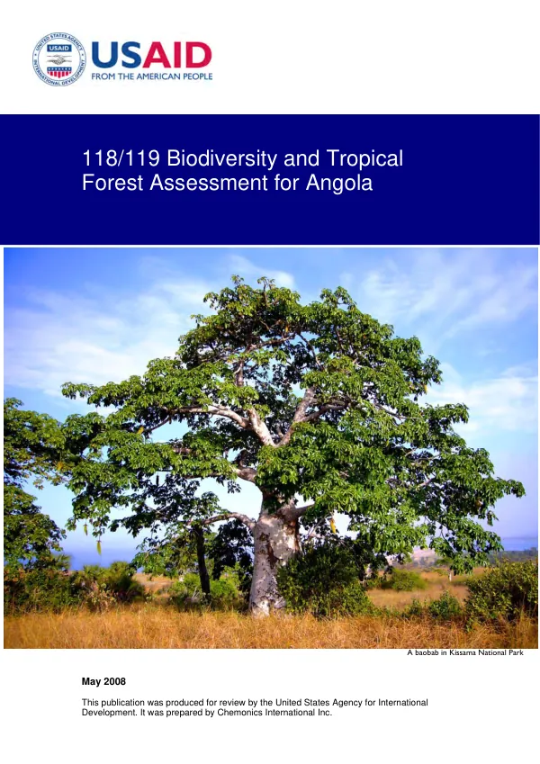 118/119 biodiversity and tropical forest assessment for Angola
