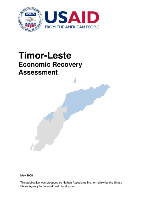 Timor-Leste economic recovery assessment