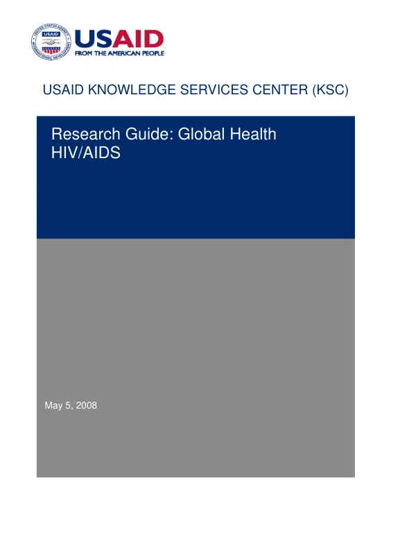 Research guide : global health -- HIV/AIDS