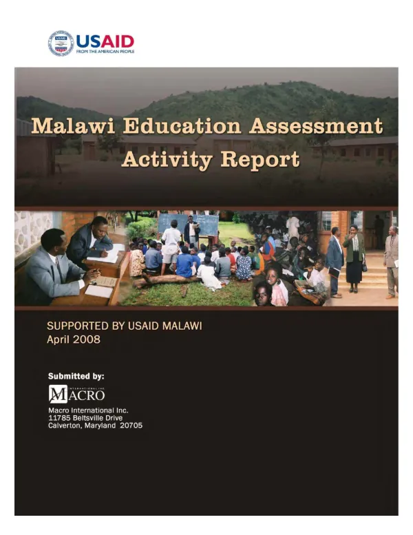 Malawi education assessment activity report