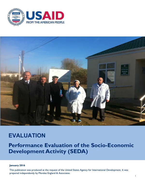 USAID/Azerbaijan performance evaluation of the socio-economic development activity (SEDA) : final report