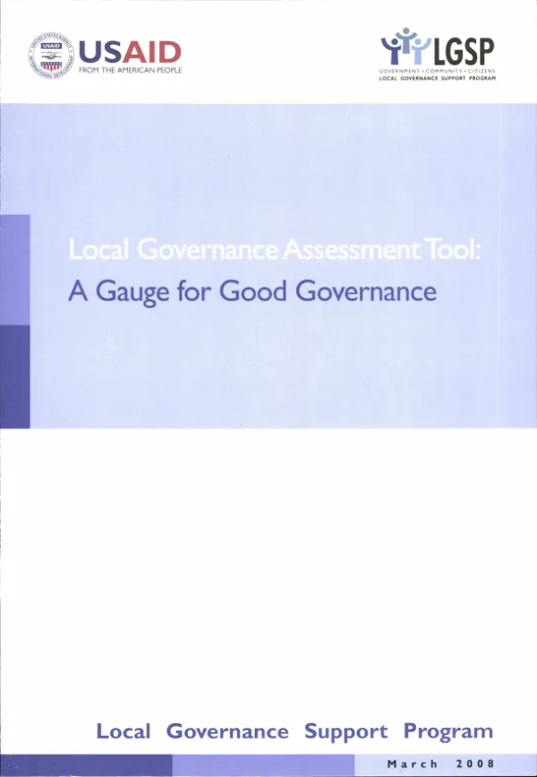 Local governance assessment tool : a gauge for good governance