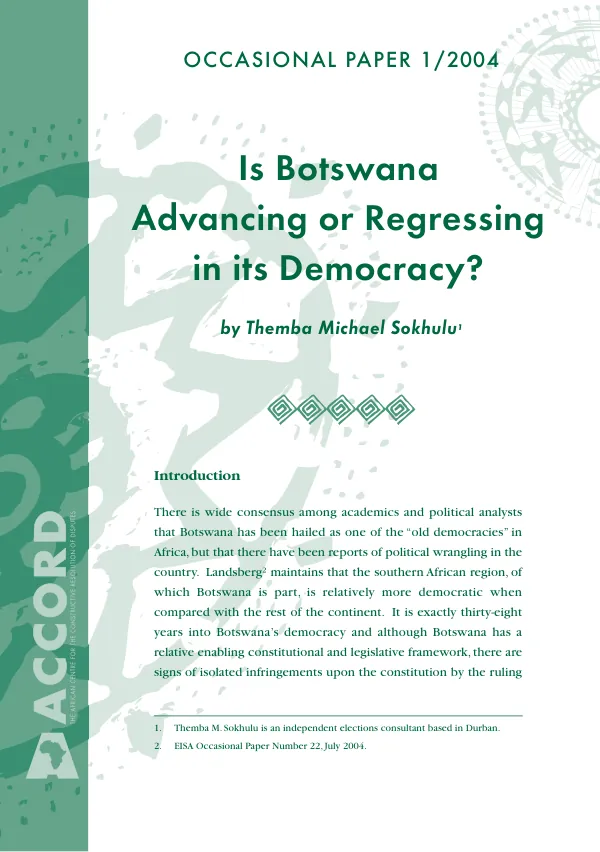 Is Botswana advancing or regressing in its democracy?