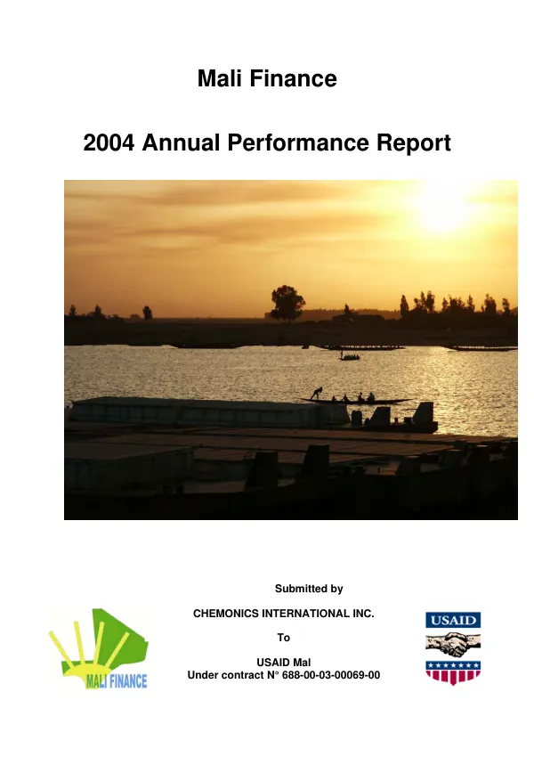Mali finance : 2004 annual performance report