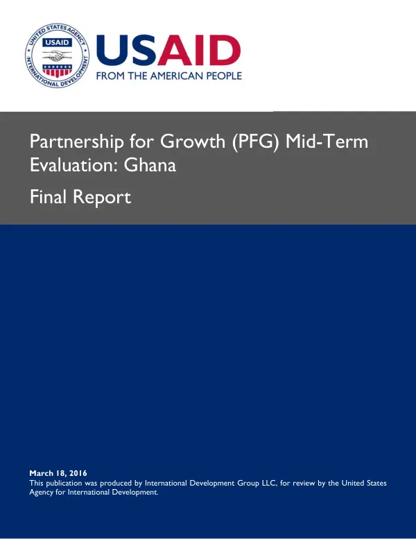 Partnership for growth (PFG) mid-term evaluation : Ghana final report