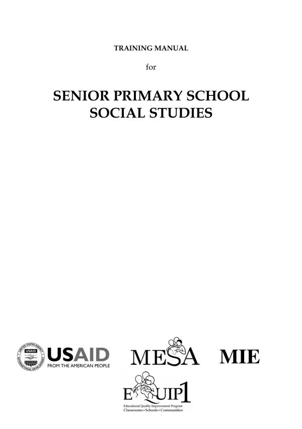 Training manual for senior primary school social studies