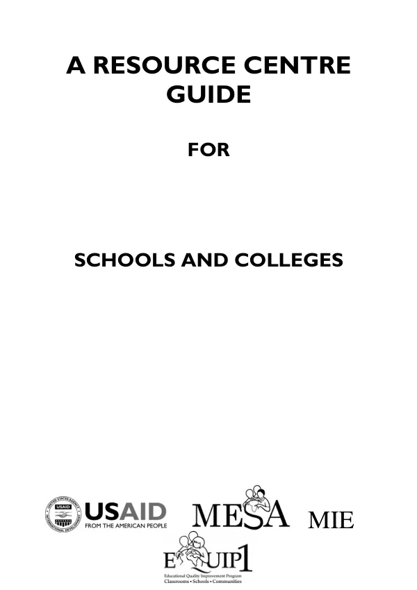 Resource centre guide for schools and colleges