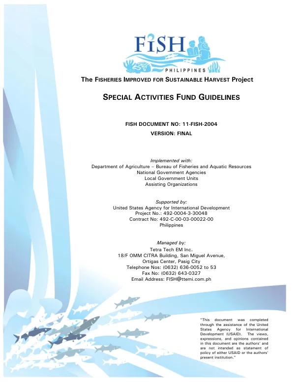 Special activities fund guidelines : version final