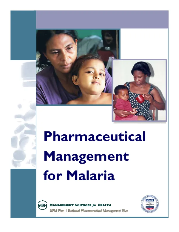 PMM, pharmaceutical management for malaria manual