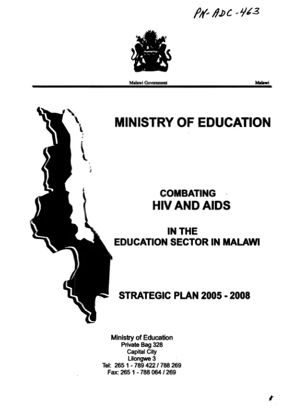 Combating HIV and AIDS in the education sector in Malawi : strategic plan 2005-2008