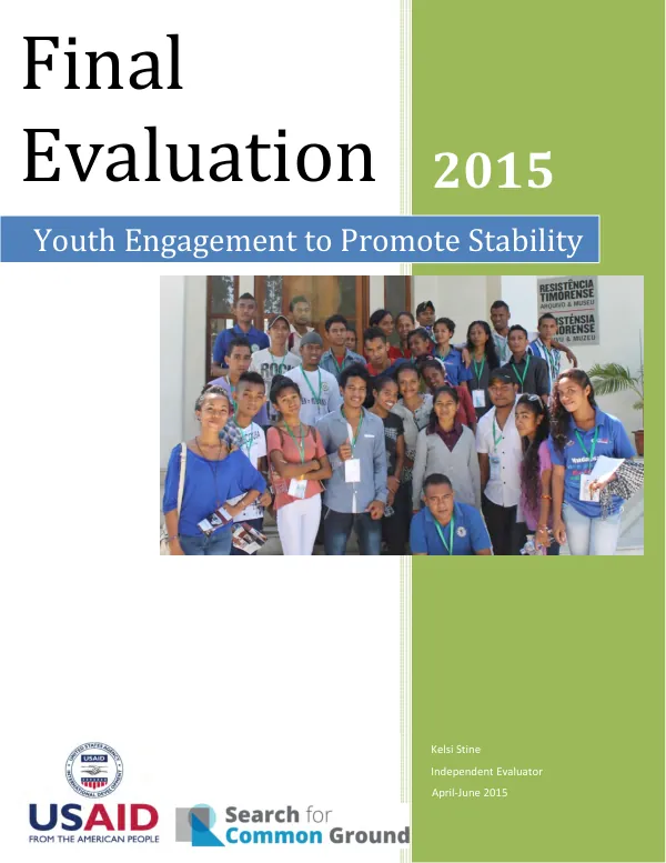 Final evaluation 2015 youth engagement to promote stability