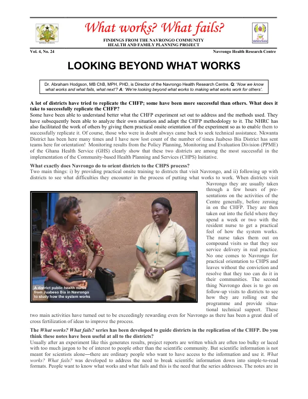 Looking beyond what works