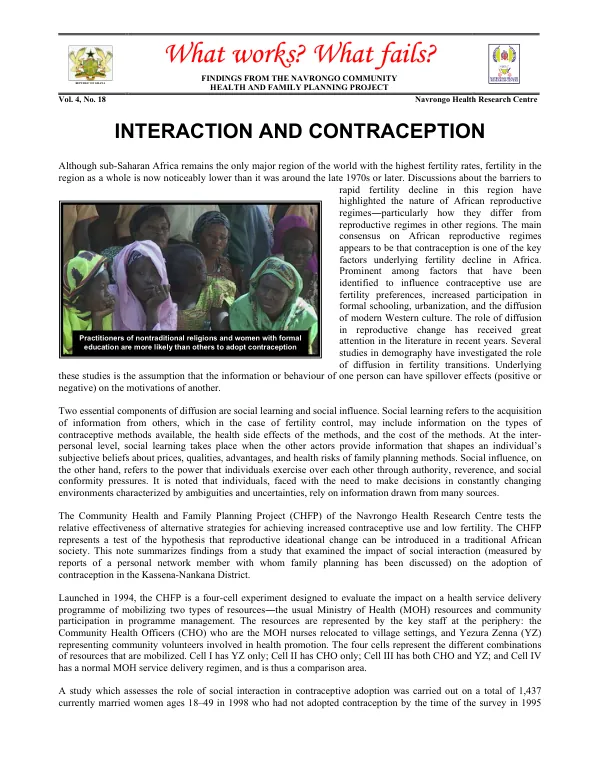 Interaction and contraception