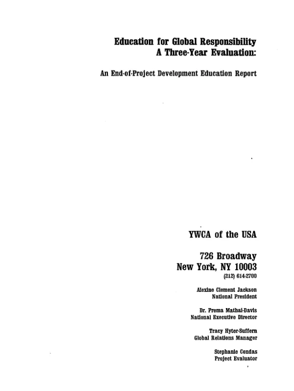 Education for global responsibility : a three-year evaluation : an end-of-project development education report