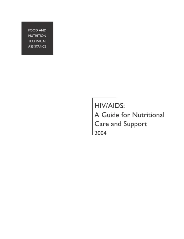 HIV/AIDS : a guide for nutritional care and support