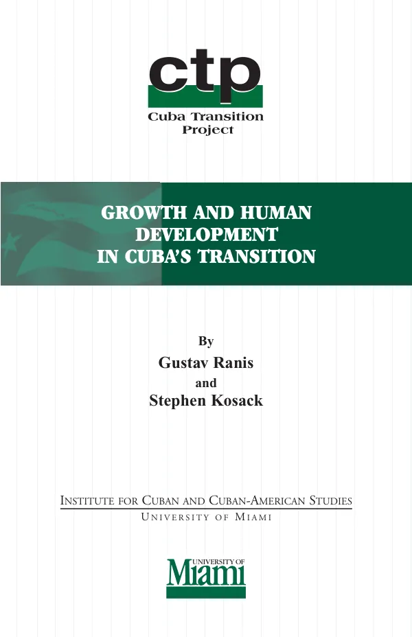 Growth and human development in Cuba"s transition