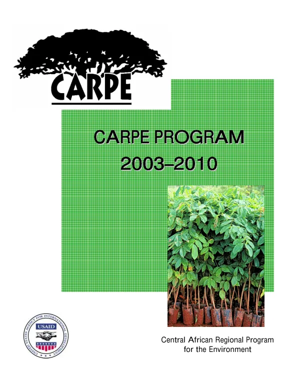 CARPE program 2003-2010 : Central African regional program for the environment