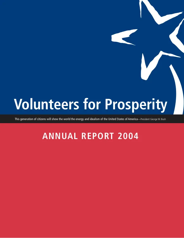 Volunteers for prosperity annual report 2004