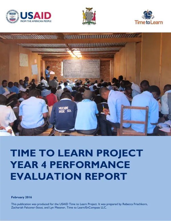 Time to learn project year 4 performance evaluation report