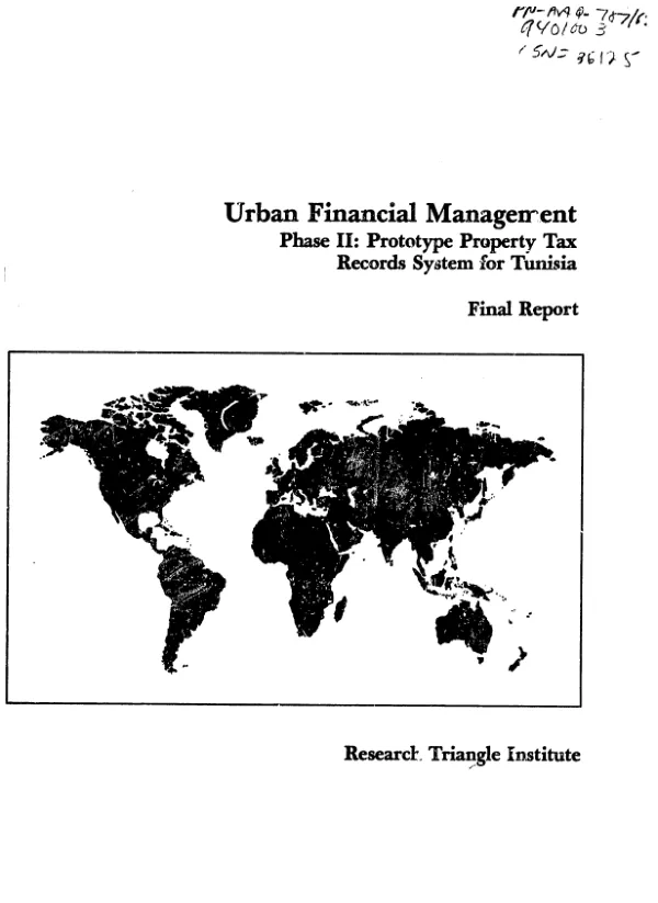 Prototype property tax records system for Tunisia