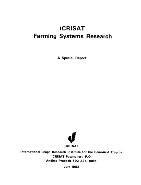 ICRISAT farming systems research : a special report