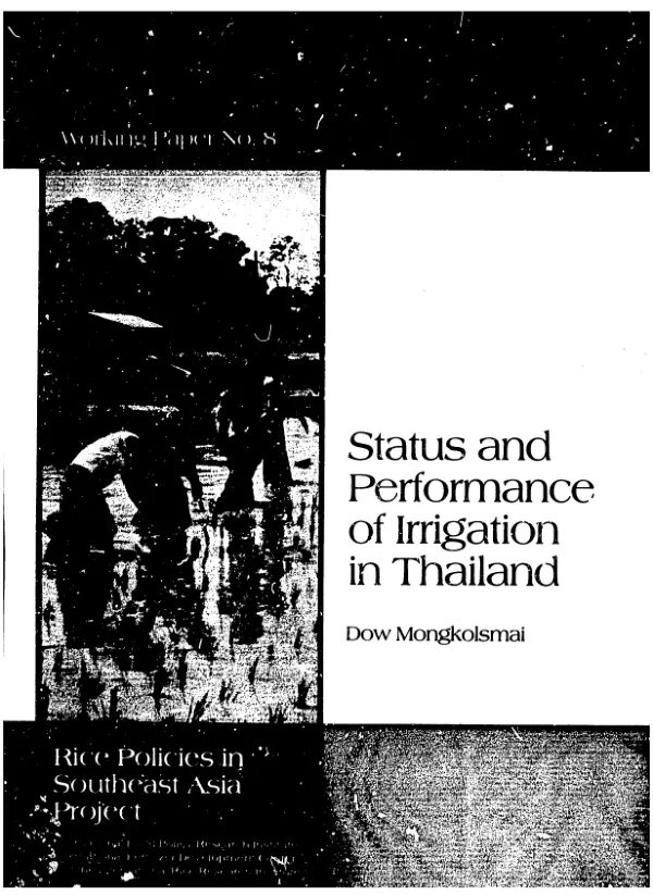 Status and performance of irrigation in Thailand