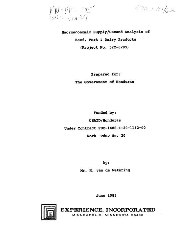 Macroeconomic supply/demand analysis of beef, pork and dairy products