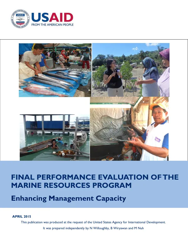 Final performance evaluation of the marine resources program : enhancing management capacity