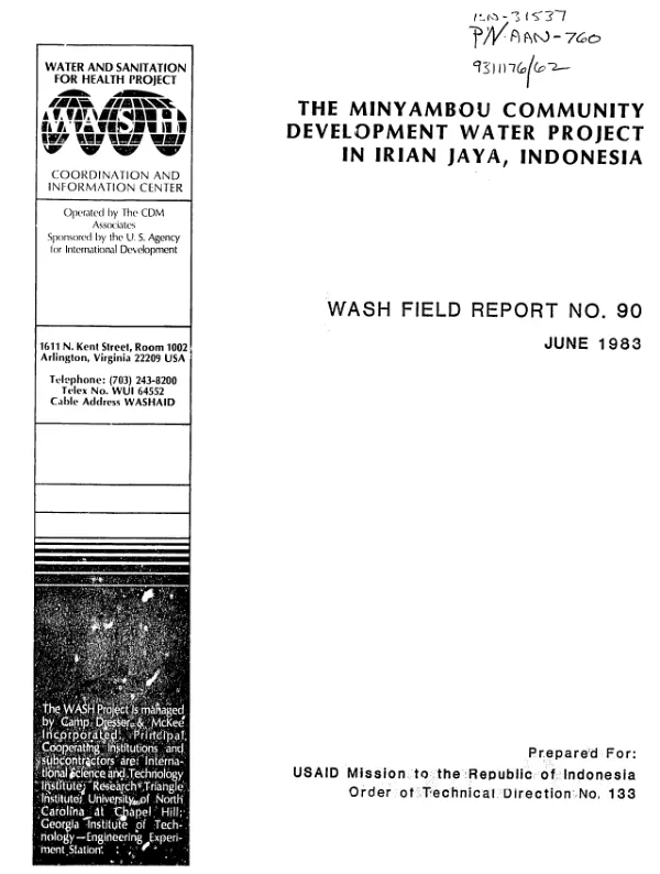 Minyambou community development water project in Irian Jaya, Indonesia