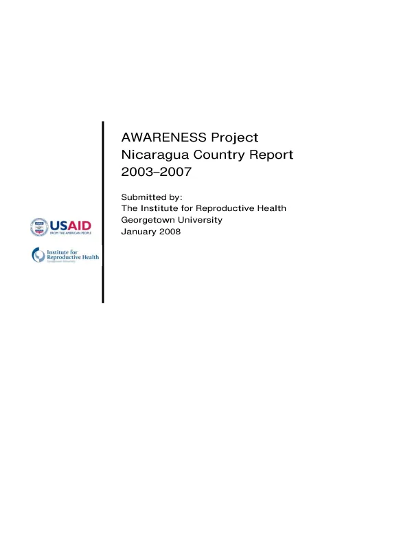 AWARENESS project : Nicaragua country report 2003-2007