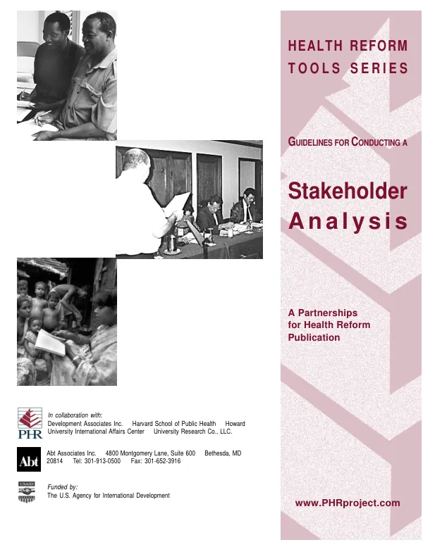 Guidelines for conducting a stakeholder analysis