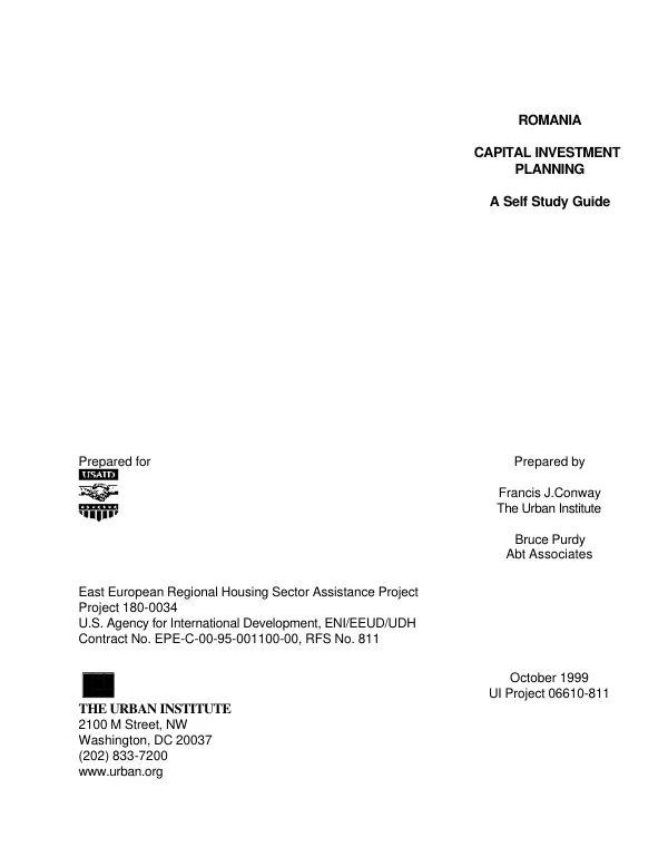 Romania : capital investment planning -- a self study guide