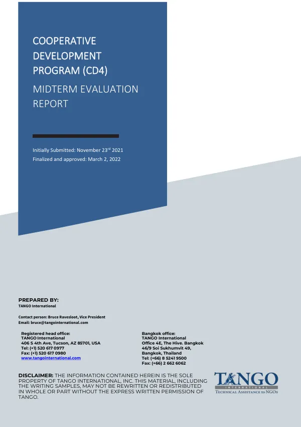 Midterm Evaluation of Cooperative Development Activity 4 (CD4): Land O'Lakes Venture37, November 2021-March 2022