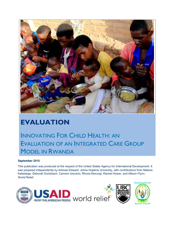 Evaluation : innovating for child health : an evaluation of an integrated care group model in Rwanda