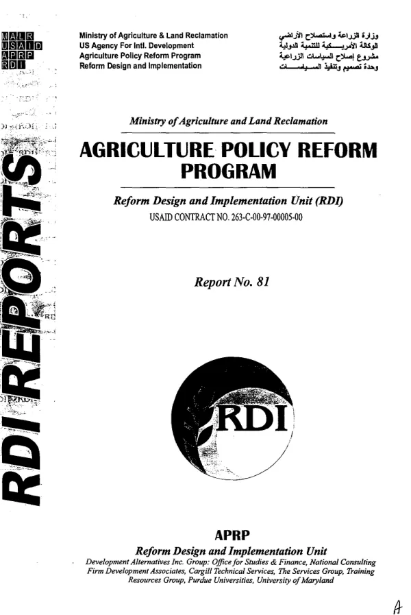 Review of APCP [Agricultural production and credit project] and APRP tranches : APCP tranches 1-7, APRP tranches 1-4
