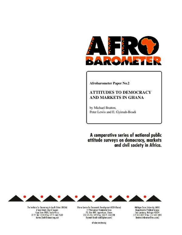 Attitudes to democracy and markets in Ghana
