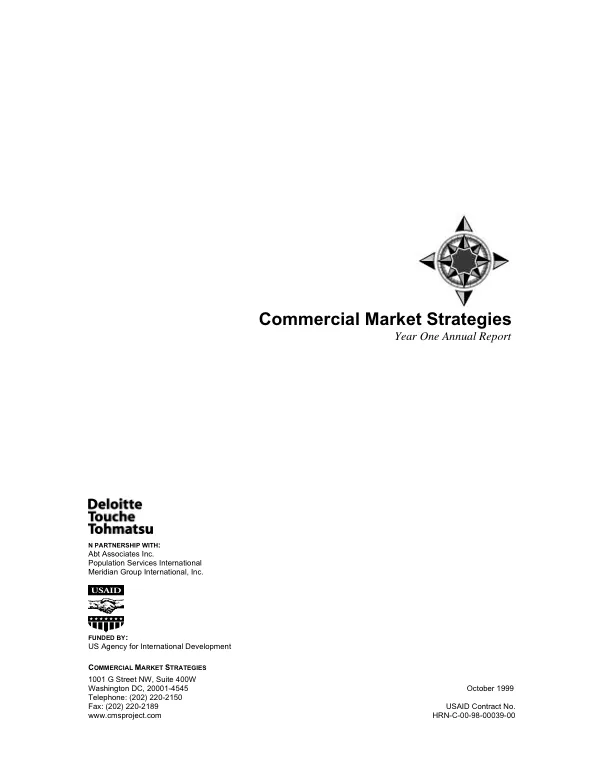 Commercial market strategies : year one annual report -- contract no. HRN-C-00-98-00039-00