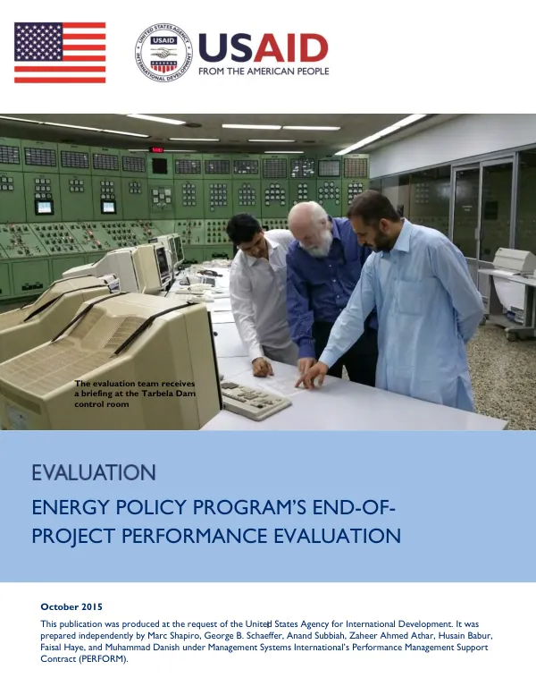 Energy policy program's end-of-project performance evaluation