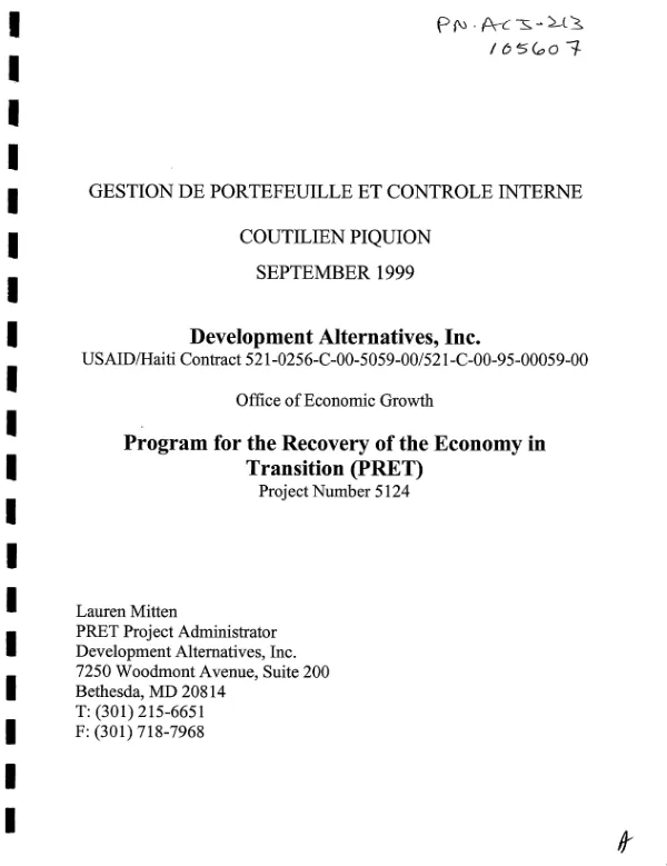 Gestion de portefeuille et controle interne