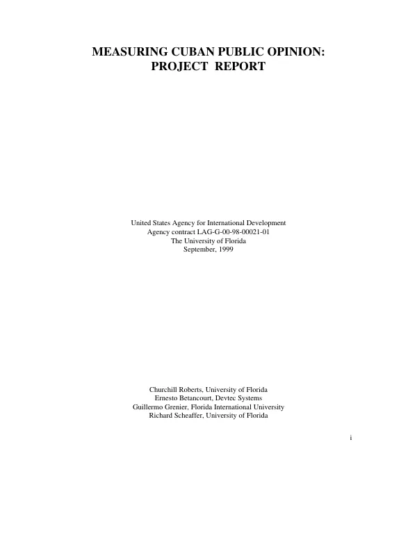 Measuring Cuban public opinion : project report
