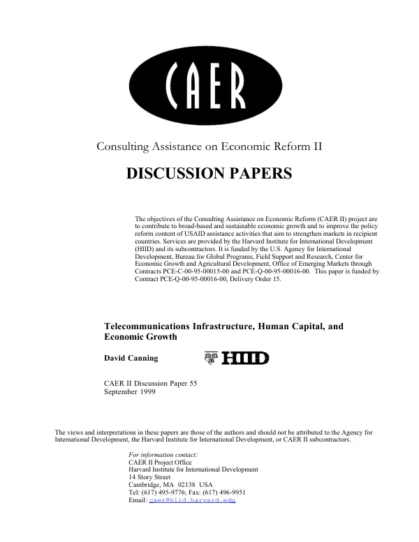 Telecommunications infrastructure, human capital, and economic growth