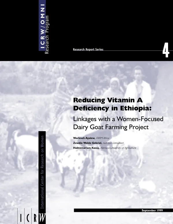 Reducing Vitamin A deficiency in Ethiopia : linkages with a women-focused dairy goat farming project