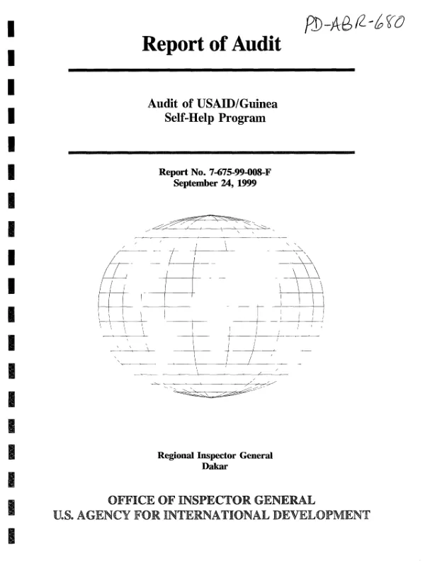Audit of USAID/Guinea self-help program