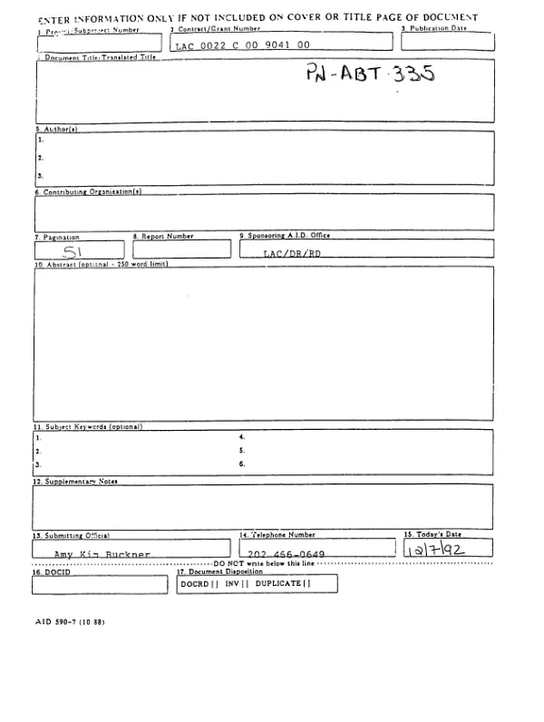 Evaluation of the low income housing loan 525-L-039